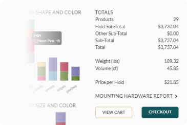 A screenshot of the cart sub-total break down.