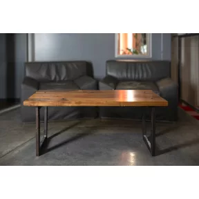 Bench/Table with Metal Legs - 1